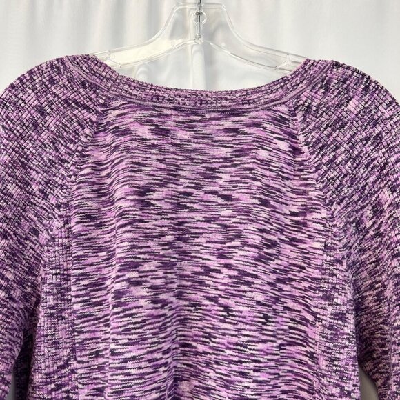 Relativity Women’s Round Neck Long Sleeve Pullover Sweater Purple Space Dye 2X - Picture 6 of 9